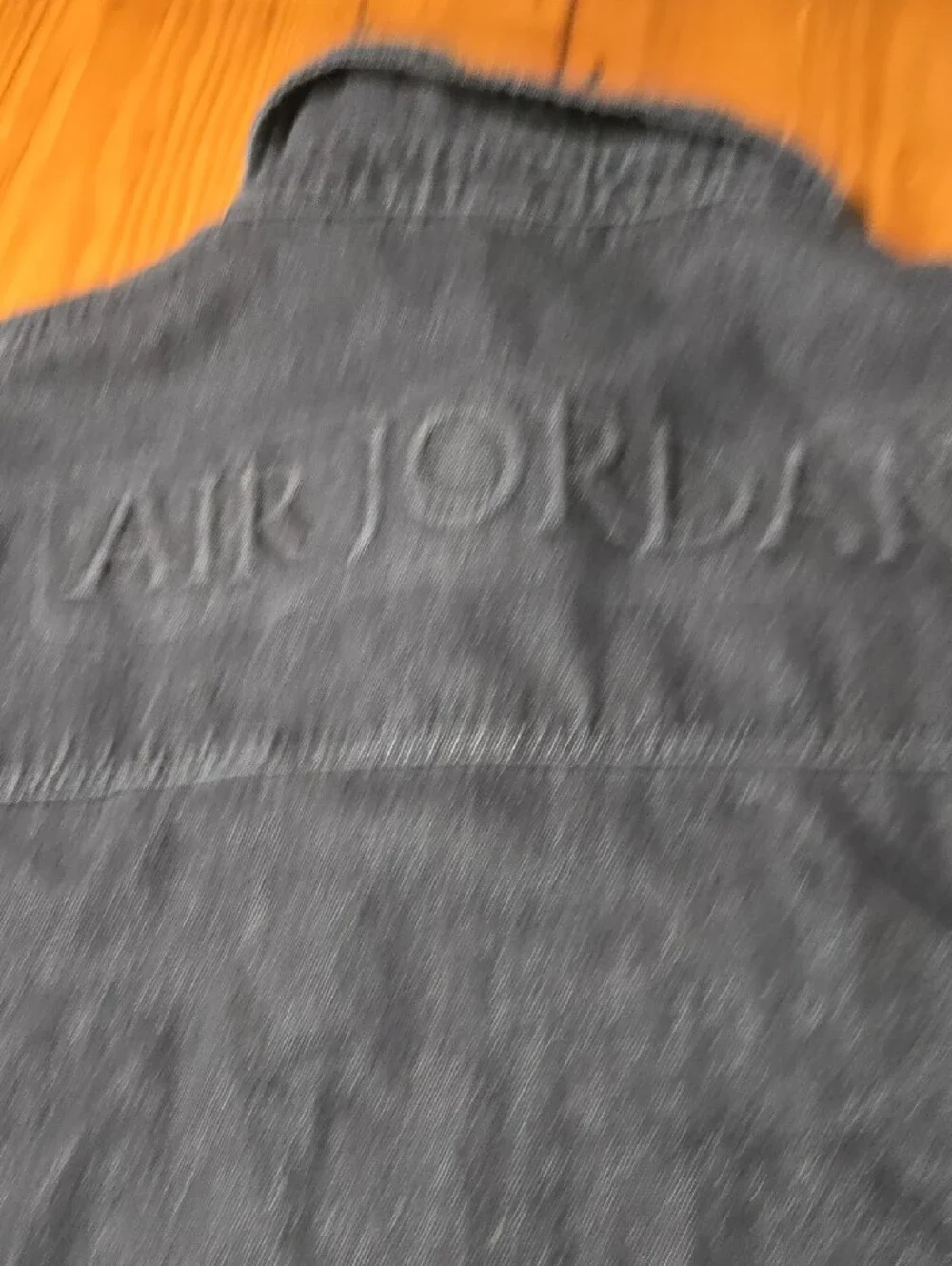 Jordan Black Short-Sleeve Denim Shirt Jacket. Sz L Snap Front Air Jordan Thick